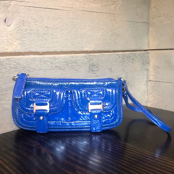 Michael Kors Handbags - Michael Kors Electric Blue Patent Leather Clutch